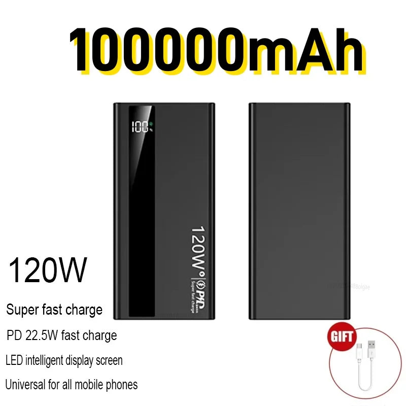 Power Bank 120W Fast Charging Large Capacity Power Bank PD 20W Suitable For All Mobile Phones Long Endurance
