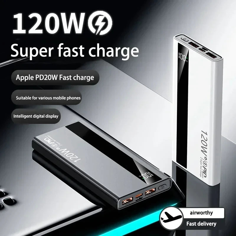 Power Bank 120W Fast Charging Large Capacity Power Bank PD 20W Suitable For All Mobile Phones Long Endurance