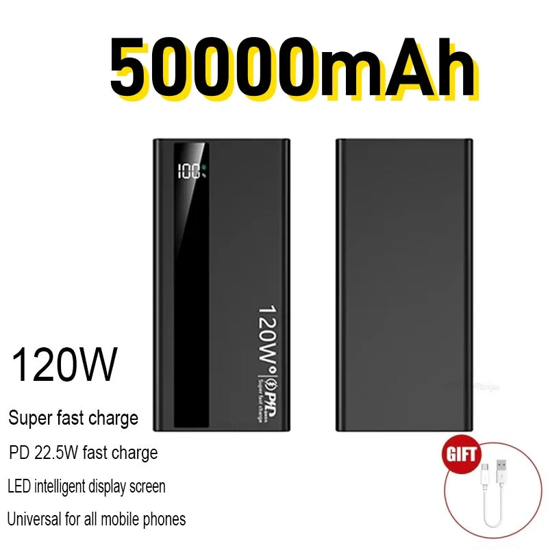 Power Bank 120W Fast Charging Large Capacity Power Bank PD 20W Suitable For All Mobile Phones Long Endurance