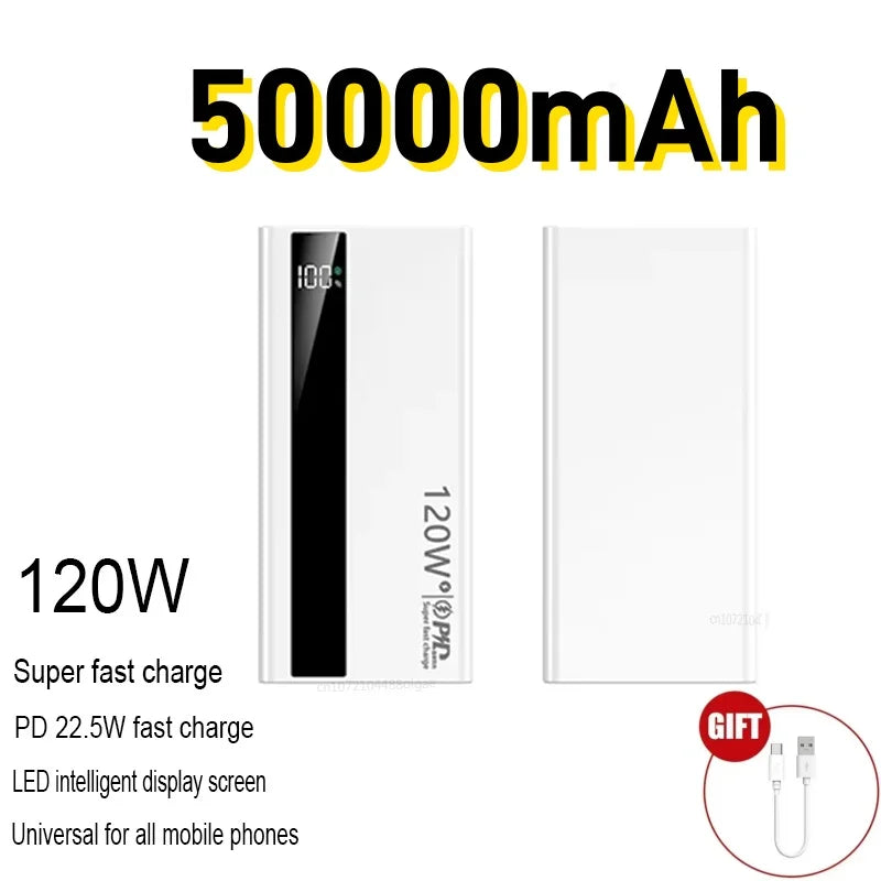 Power Bank 120W Fast Charging Large Capacity Power Bank PD 20W Suitable For All Mobile Phones Long Endurance