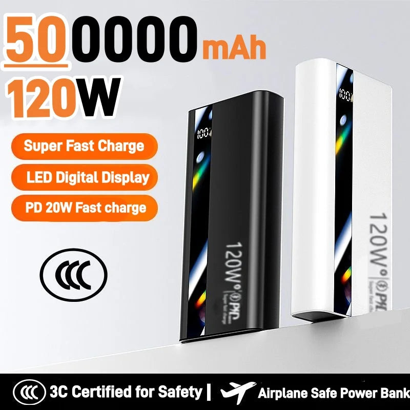 Power Bank 120W Fast Charging Large Capacity Power Bank PD 20W Suitable For All Mobile Phones Long Endurance