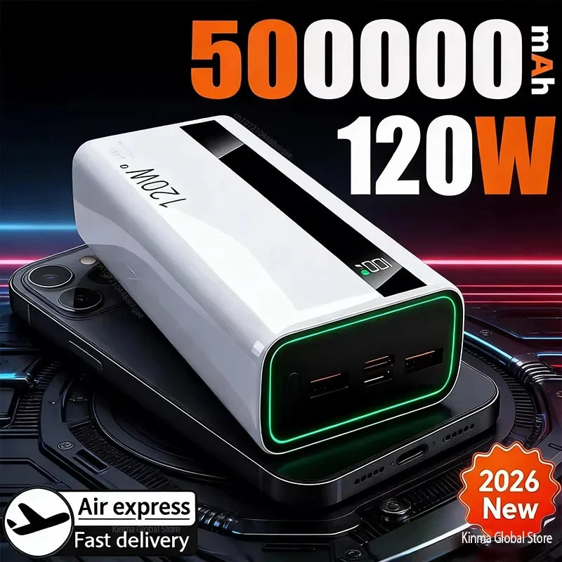 Power Bank 120W Fast Charging Large Capacity Power Bank PD 20W Suitable For All Mobile Phones Long Endurance