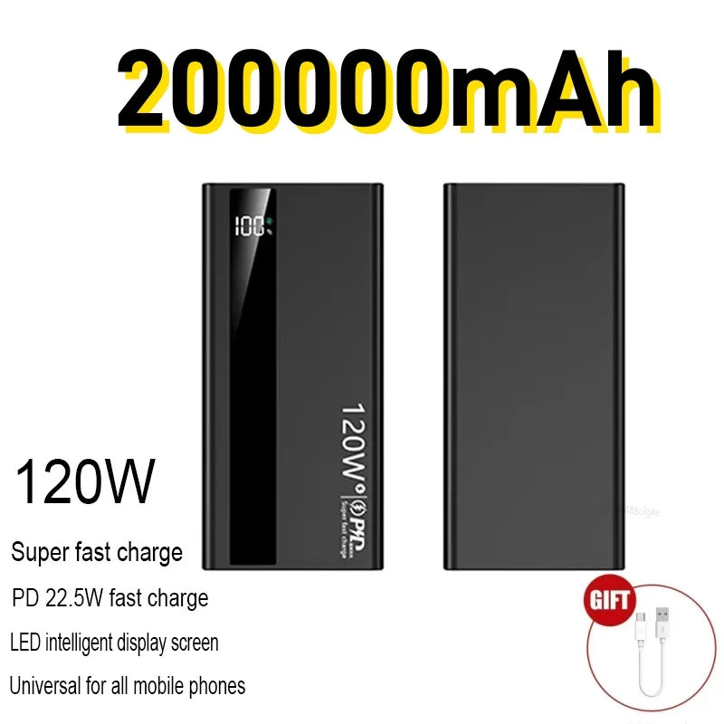 Power Bank 120W Fast Charging Large Capacity Power Bank PD 20W Suitable For All Mobile Phones Long Endurance