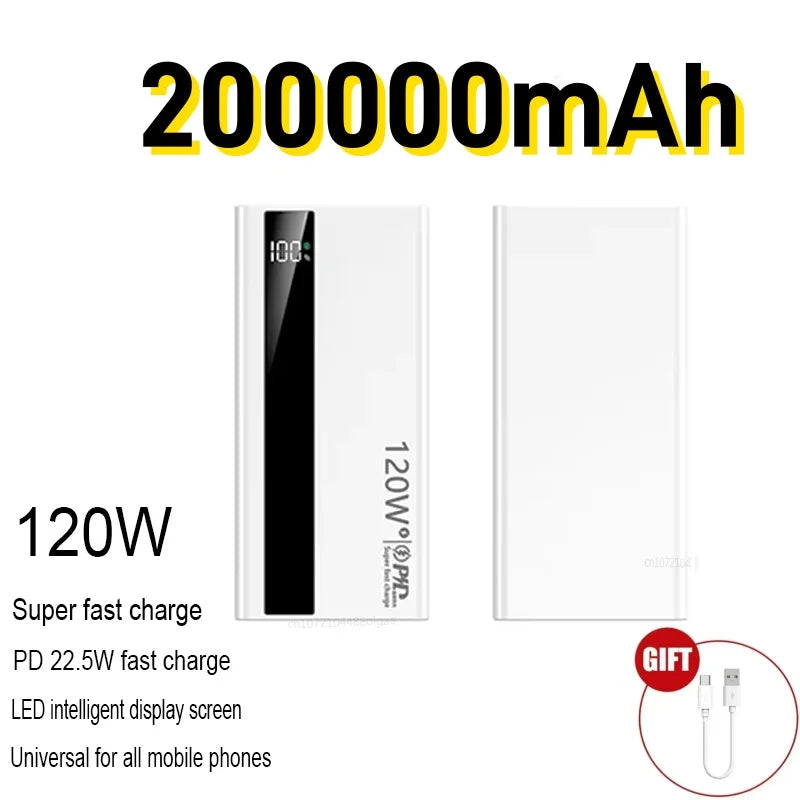 Power Bank 120W Fast Charging Large Capacity Power Bank PD 20W Suitable For All Mobile Phones Long Endurance
